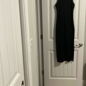 White House Black Market Black Scoop Sheath Midi Dress
